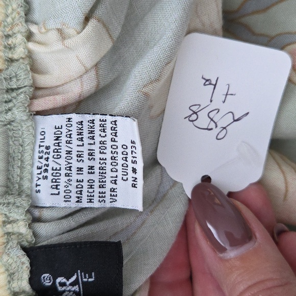 Vintage Floral Midi Skirt, Green, Size L - Picture 8 of 8